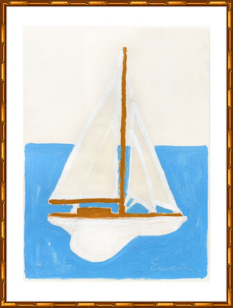 Giclée Print // Sailboat (White Sails, Blue Ocean)