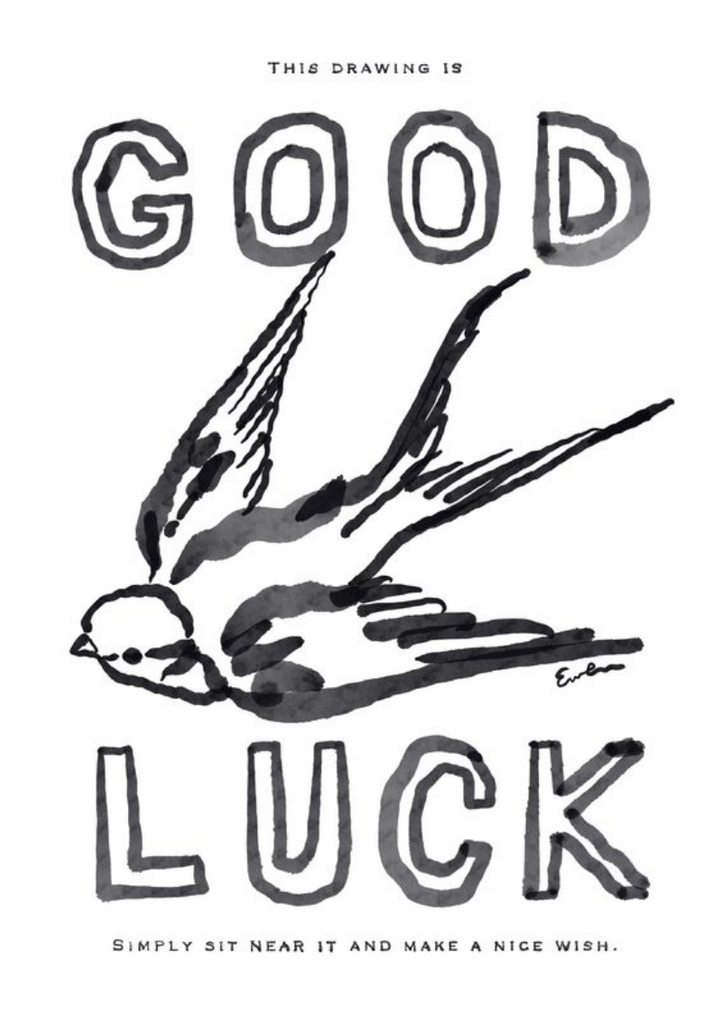 Giclée Print // This Drawing Is Good Luck (Black Bird) | Anne-Louise ...