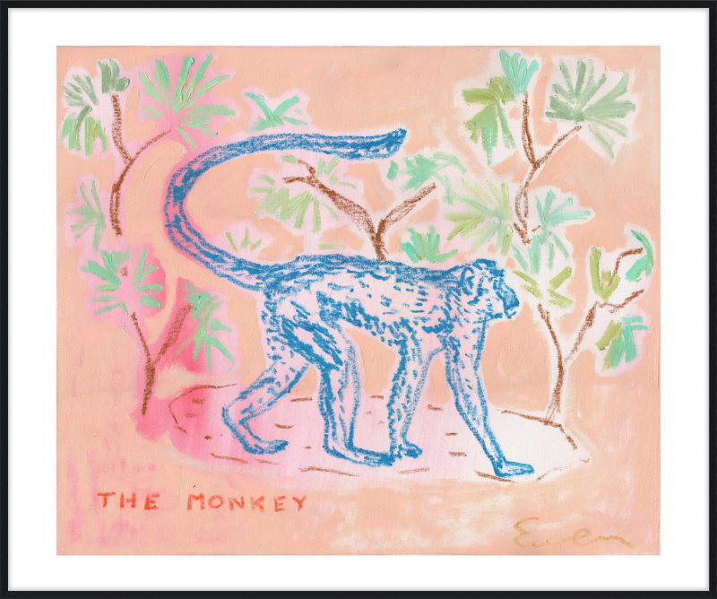 Giclée Print // The Blue Monkey (Dusty Pink)