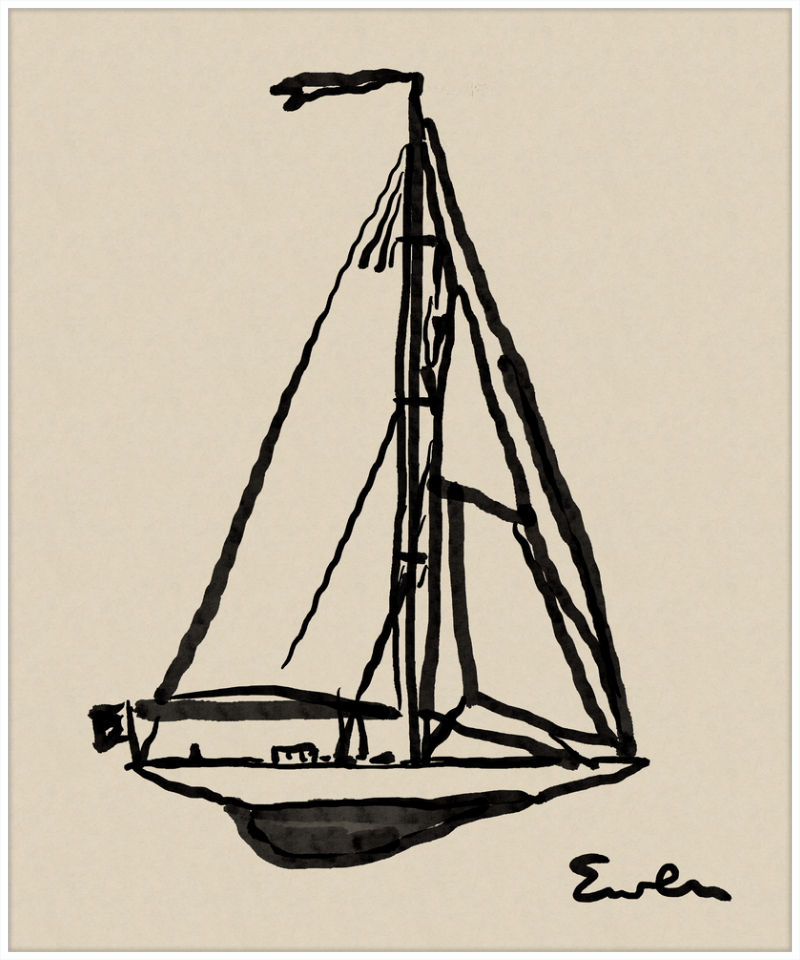Giclée Print // Sailboat : Warm Black