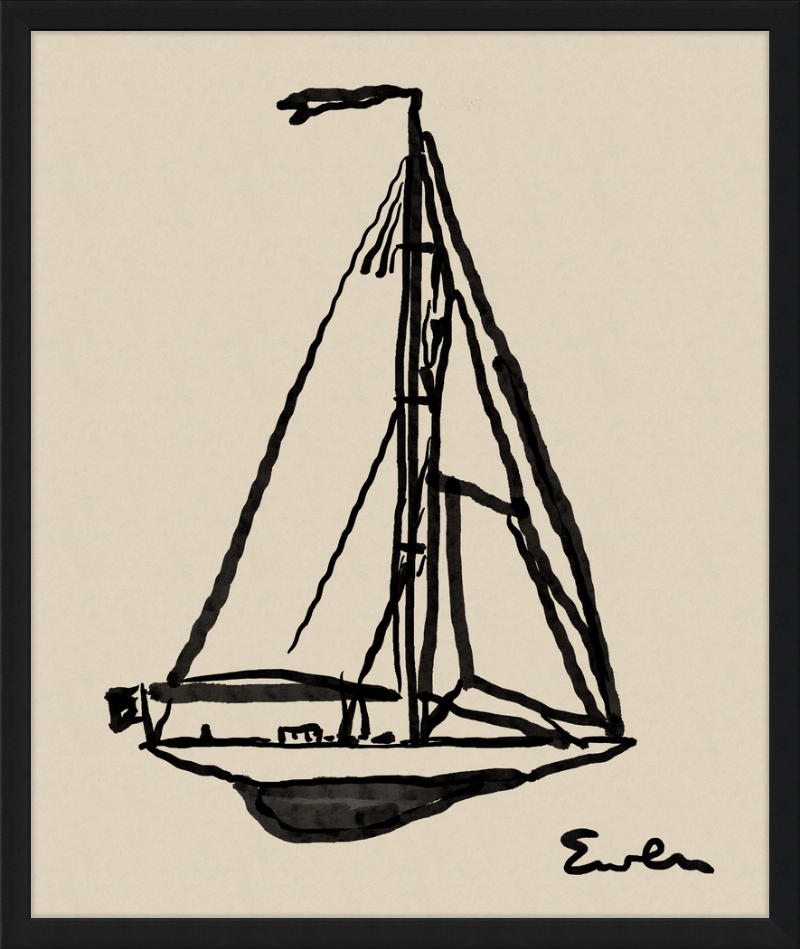Giclée Print // Sailboat : Warm Black