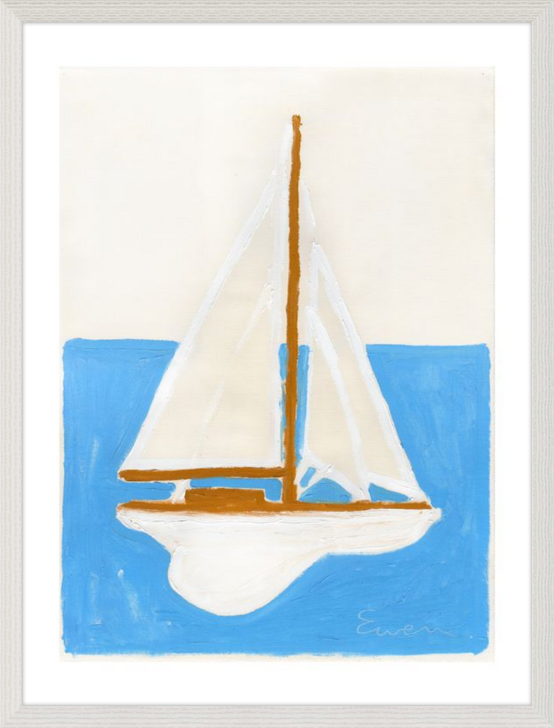 Giclée Print // Sailboat (White Sails, Blue Ocean)