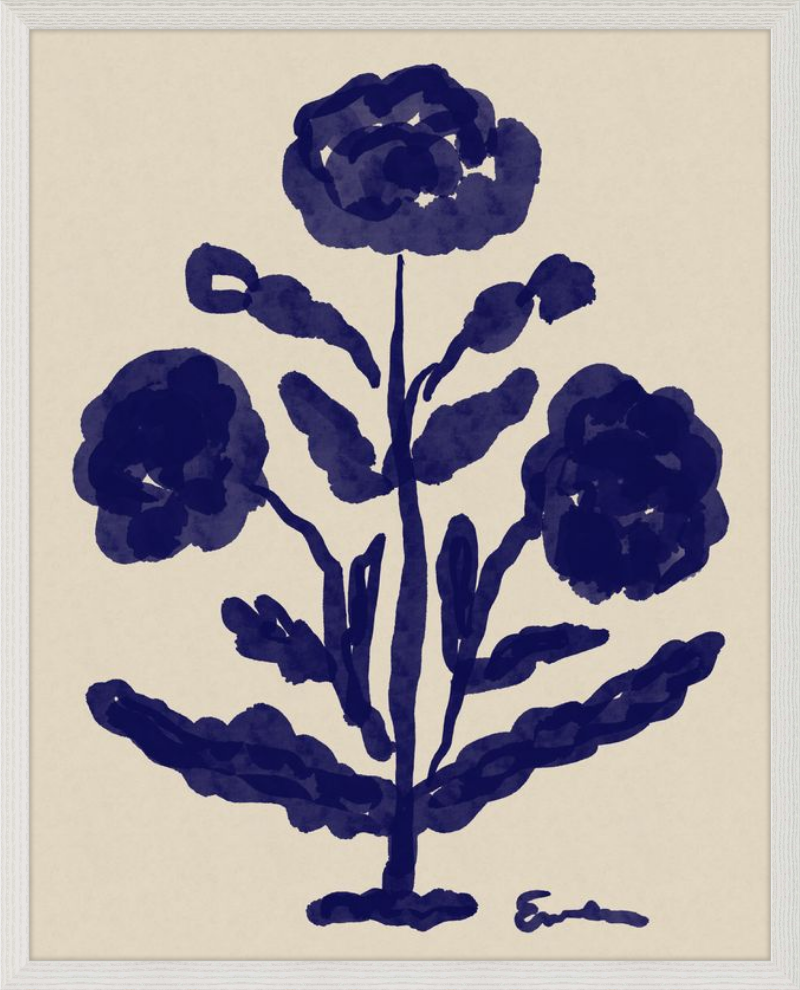 Giclée Print // Folk Flowers: Indigo