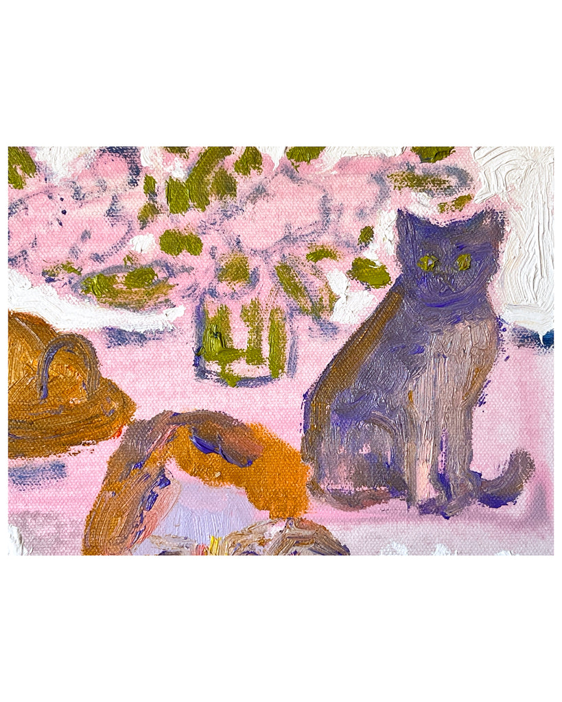Cat Painting // There Are Two Means of Refuge from the Miseries of Life