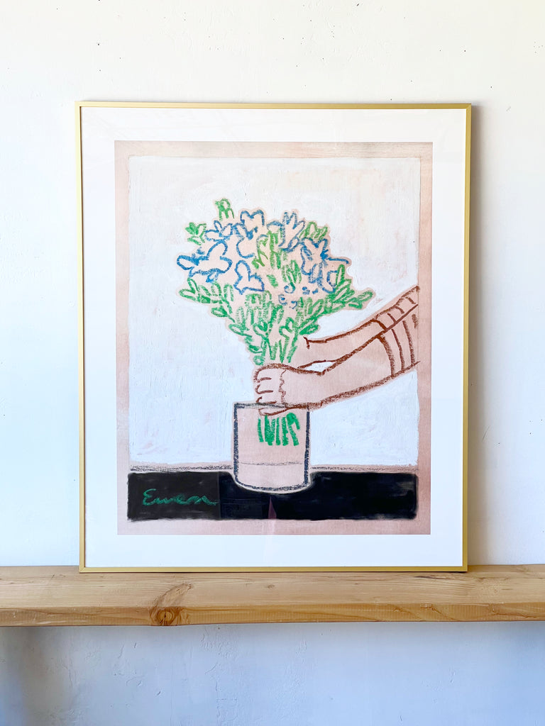 Giclée Print // Arranging Blue Wildflowers