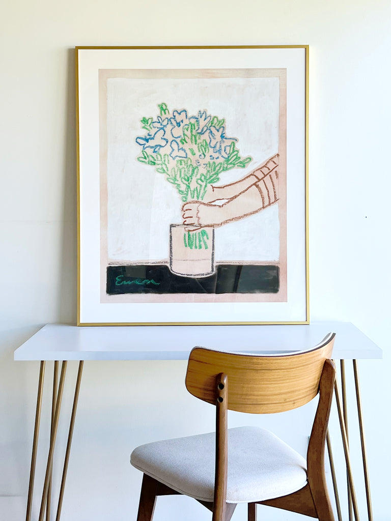 Giclée Print // Arranging Blue Wildflowers