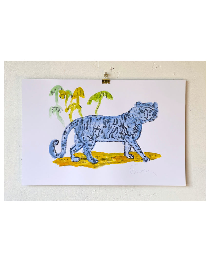 Hand-Painted Multiple // Blue Tiger