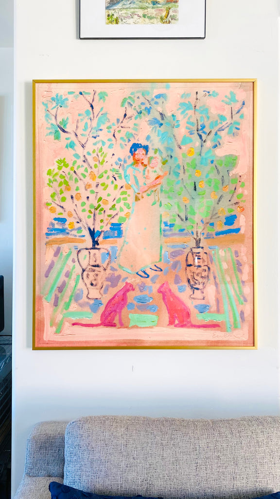 Giclée Print // Mother And Child (With Pair of Pink Cats)