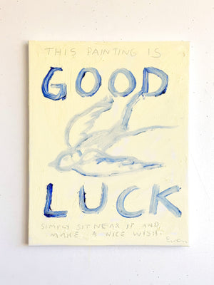 Oil Painting // Good Luck Blue Bird (small) No. 1