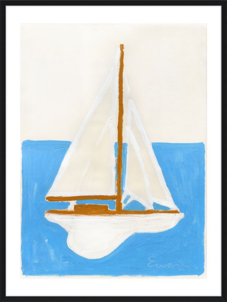 Giclée Print // Sailboat (White Sails, Blue Ocean)