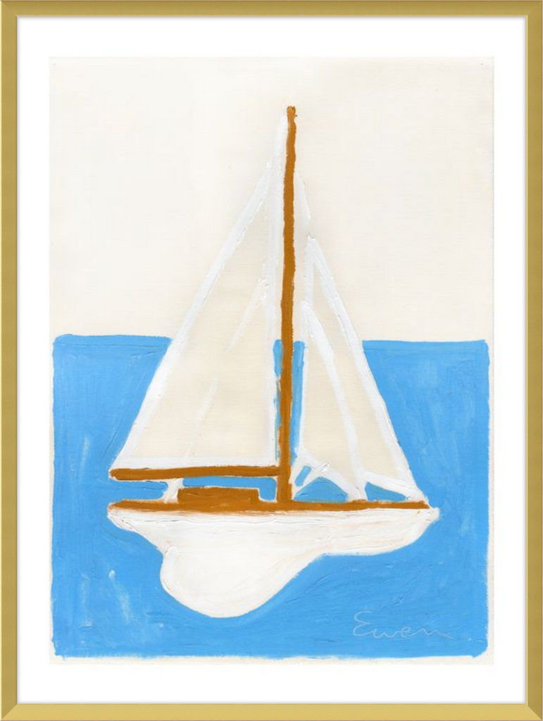 Giclée Print // Sailboat (White Sails, Blue Ocean)