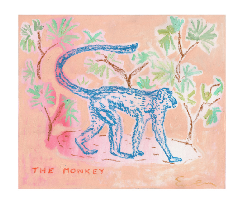 Giclée Print // The Blue Monkey (Dusty Pink)