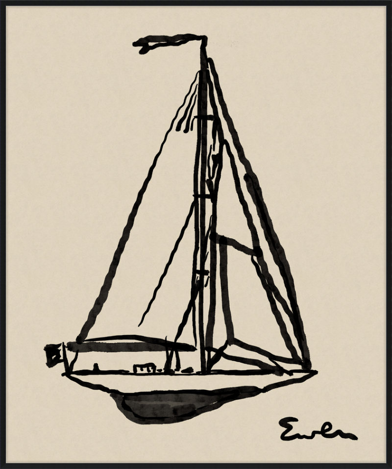Giclée Print // Sailboat : Warm Black