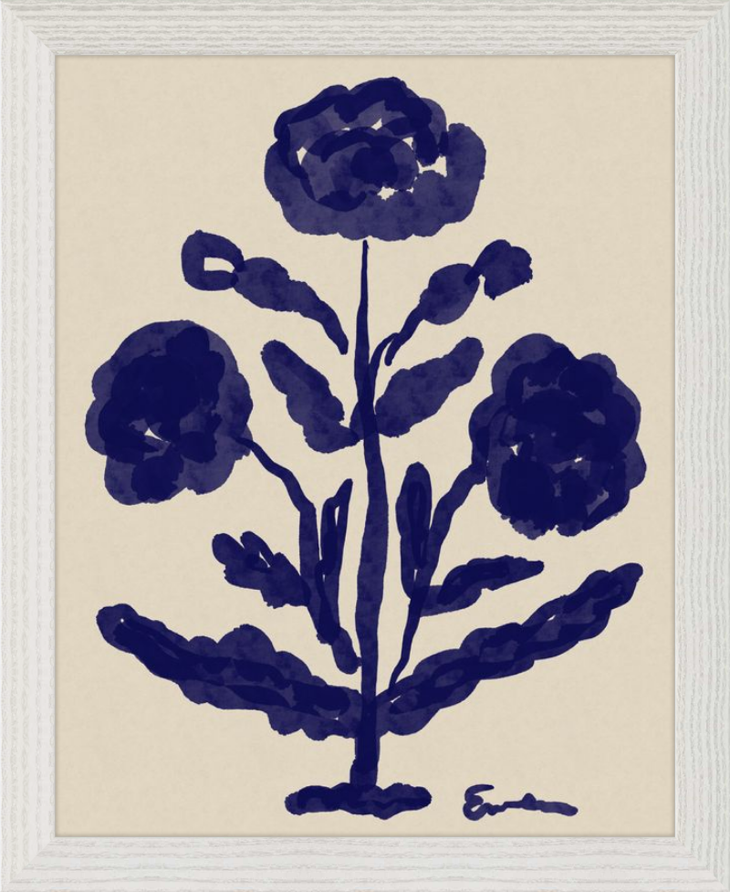 Giclée Print // Folk Flowers: Indigo