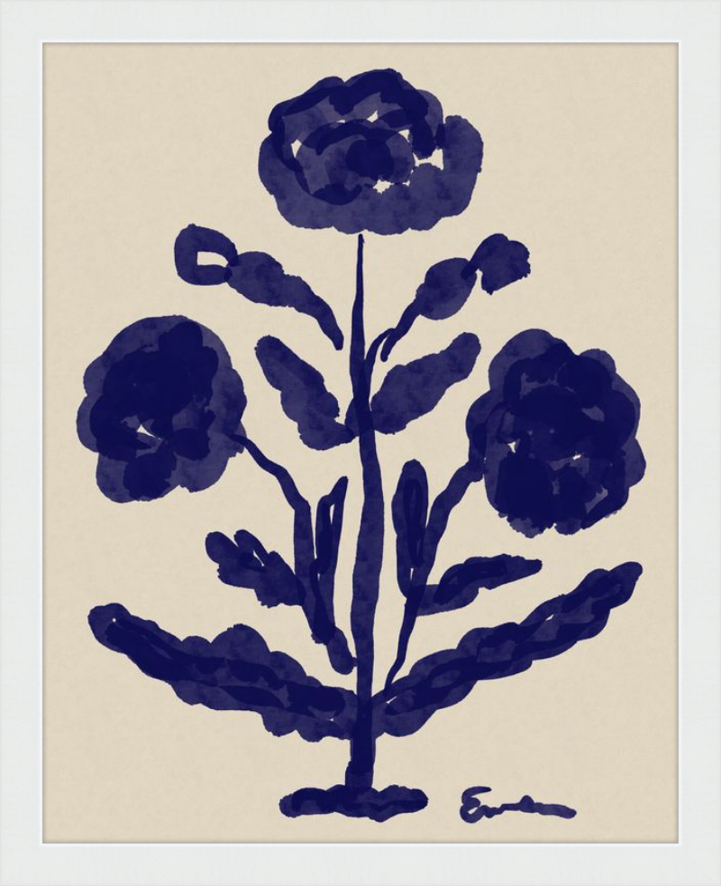 Giclée Print // Folk Flowers: Indigo