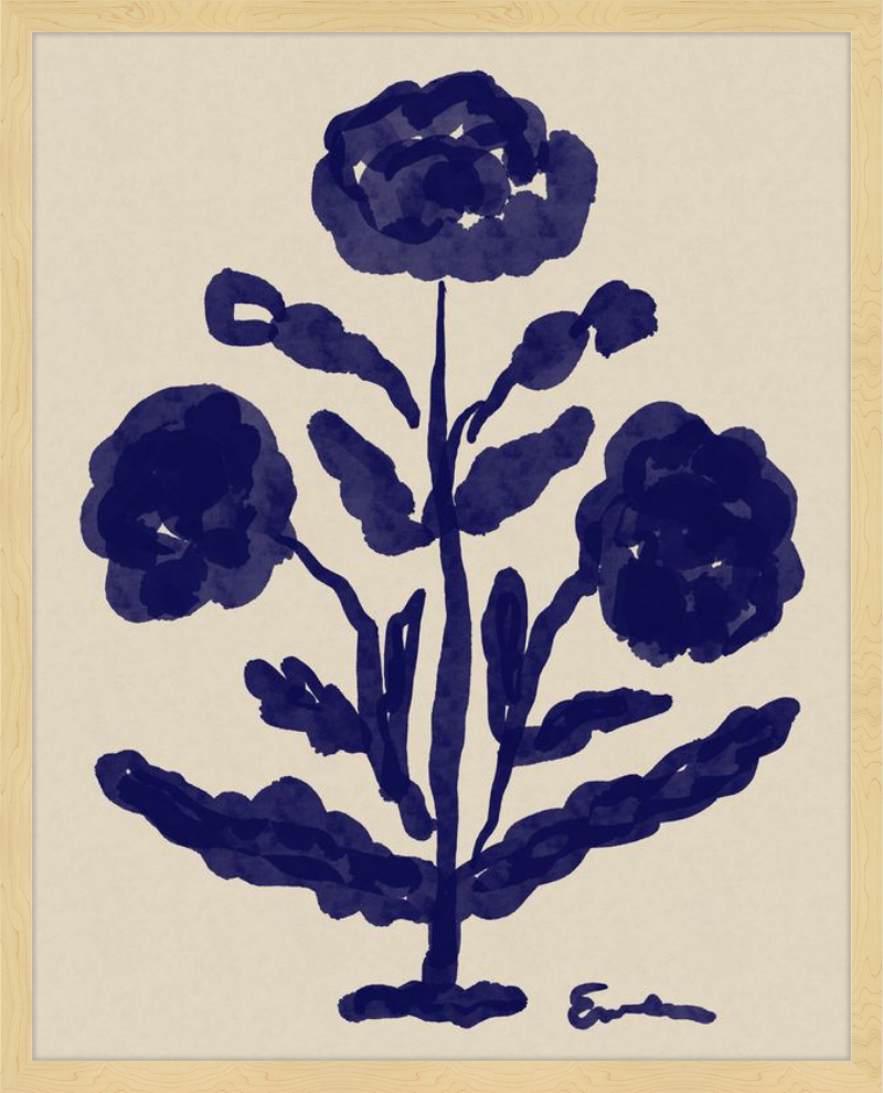Giclée Print // Folk Flowers: Indigo