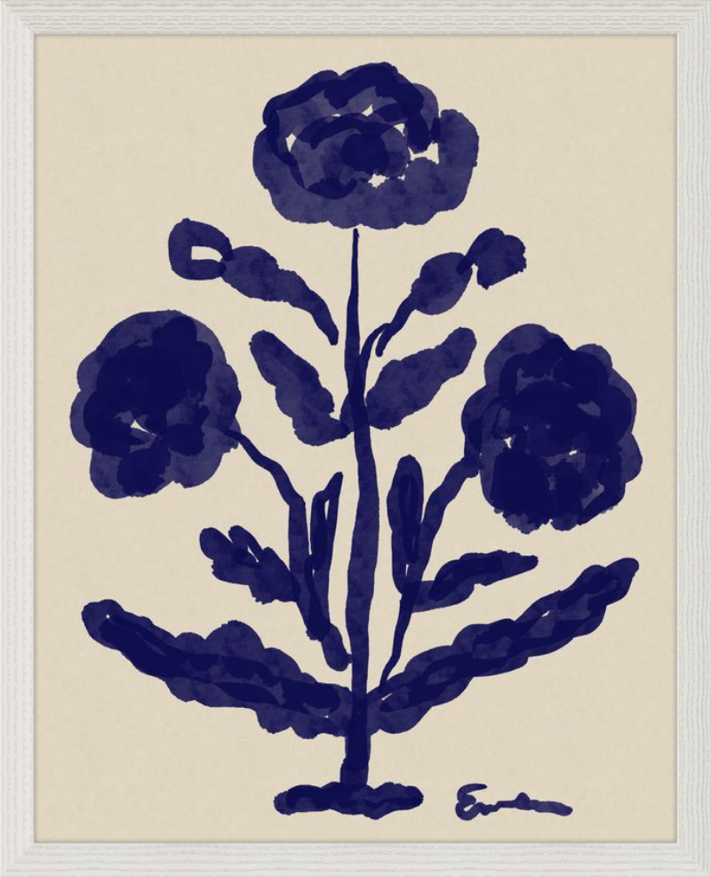 Giclée Print // Folk Flowers: Indigo