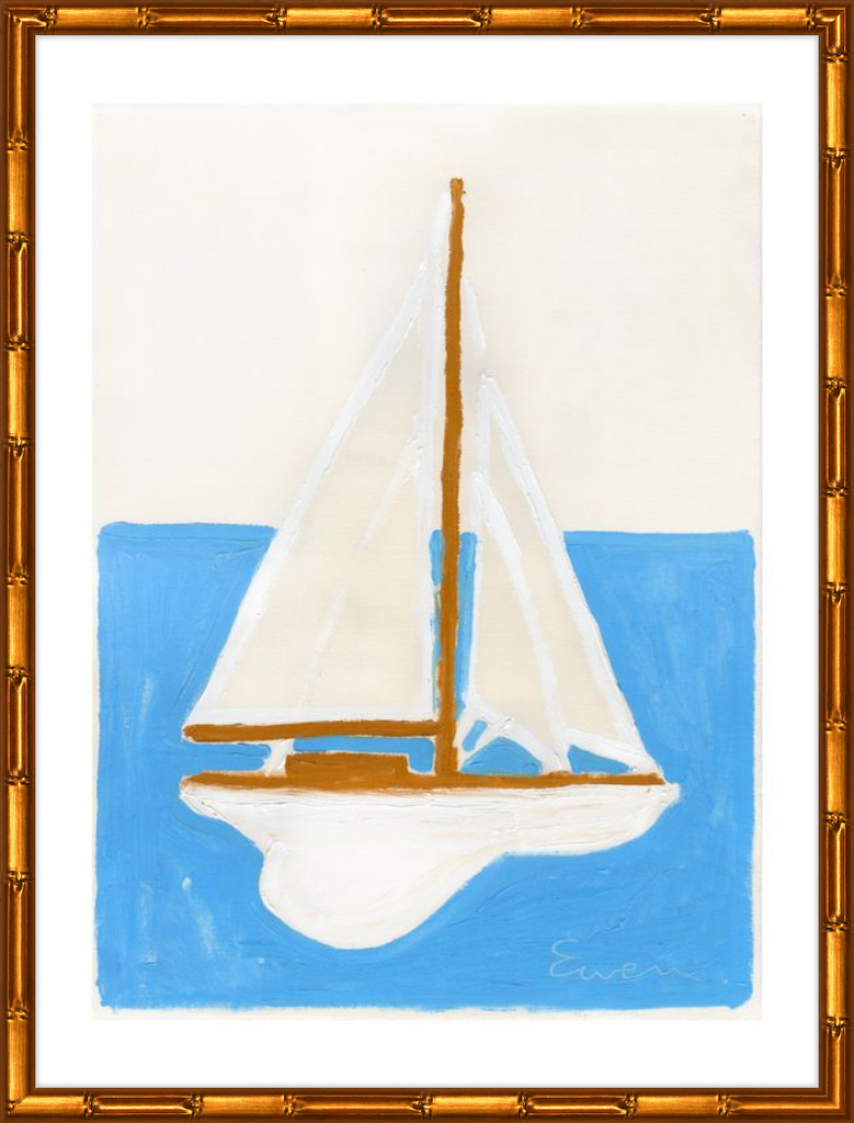 Giclée Print // Sailboat (White Sails, Blue Ocean)