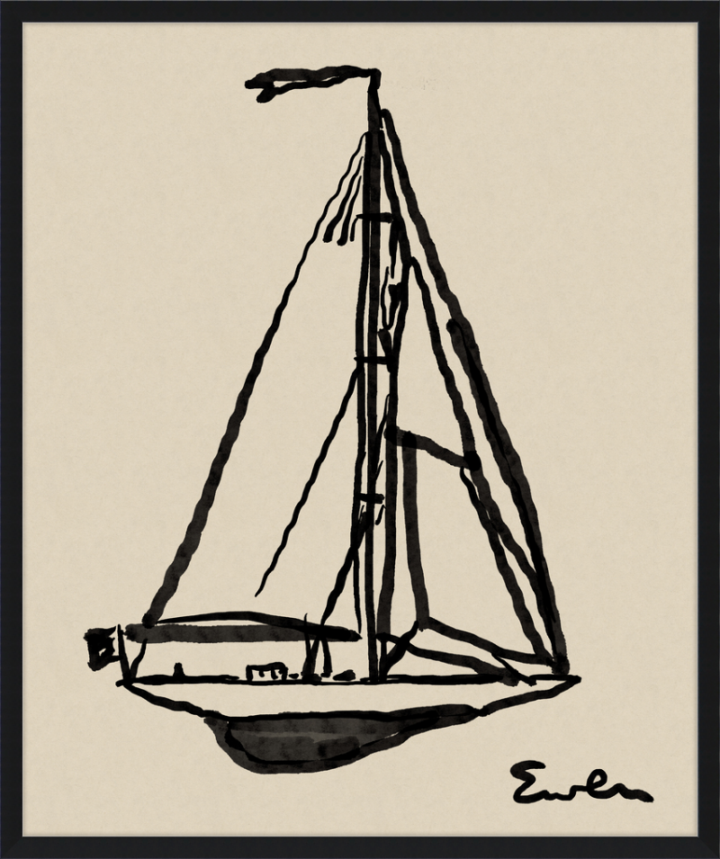 Giclée Print // Sailboat : Warm Black