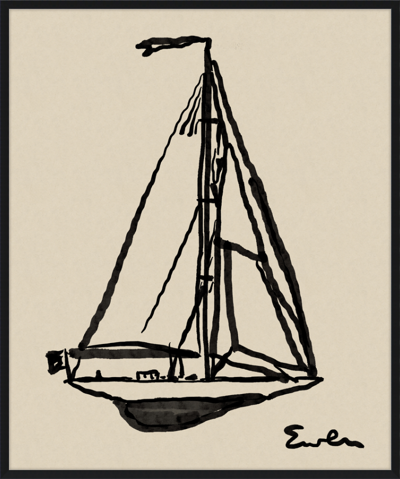 Giclée Print // Sailboat : Warm Black