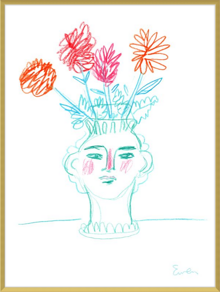 Giclée Print // Flowering, Face Vase with Flowers