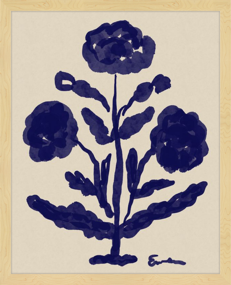 Giclée Print // Folk Flowers: Indigo