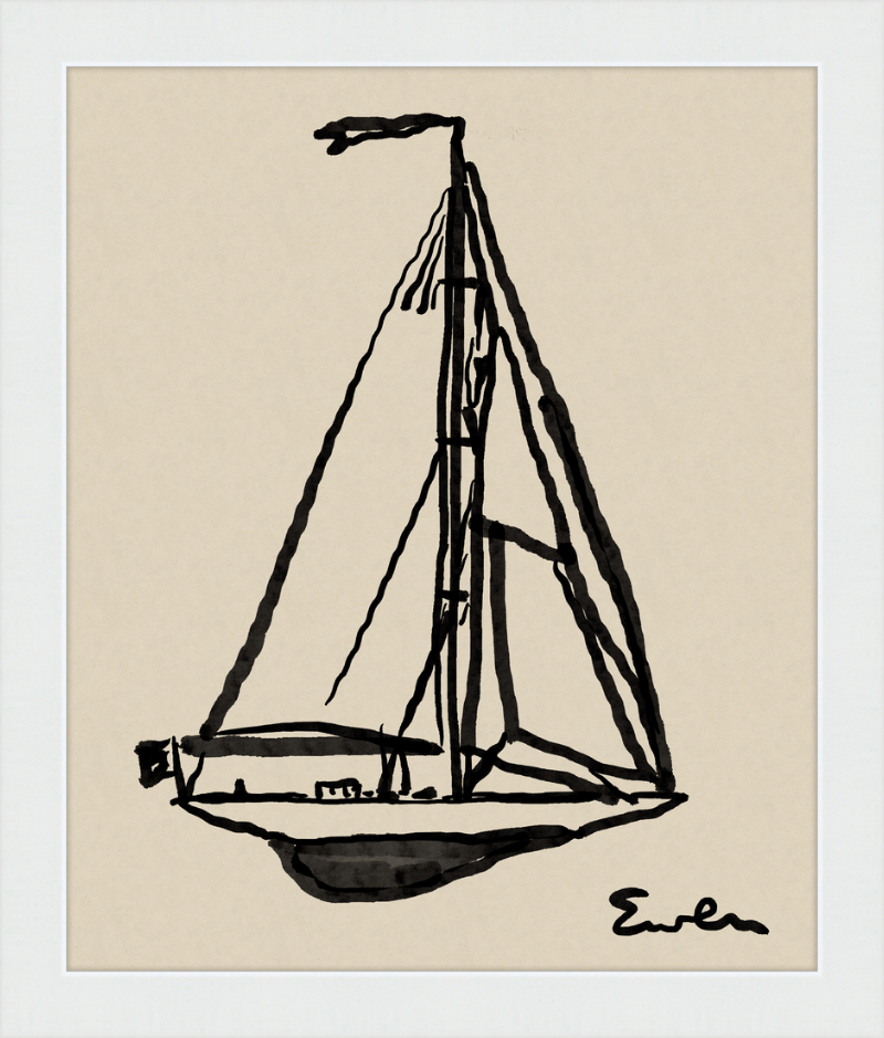 Giclée Print // Sailboat : Warm Black