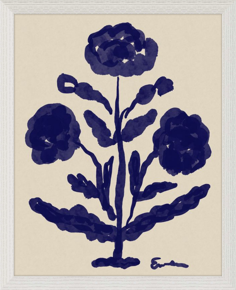 Giclée Print // Folk Flowers: Indigo