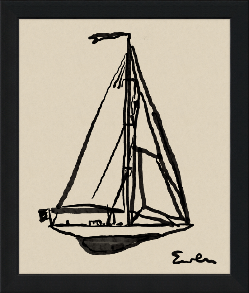 Giclée Print // Sailboat : Warm Black