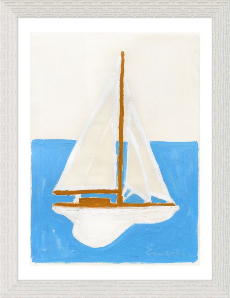 Giclée Print // Sailboat (White Sails, Blue Ocean)