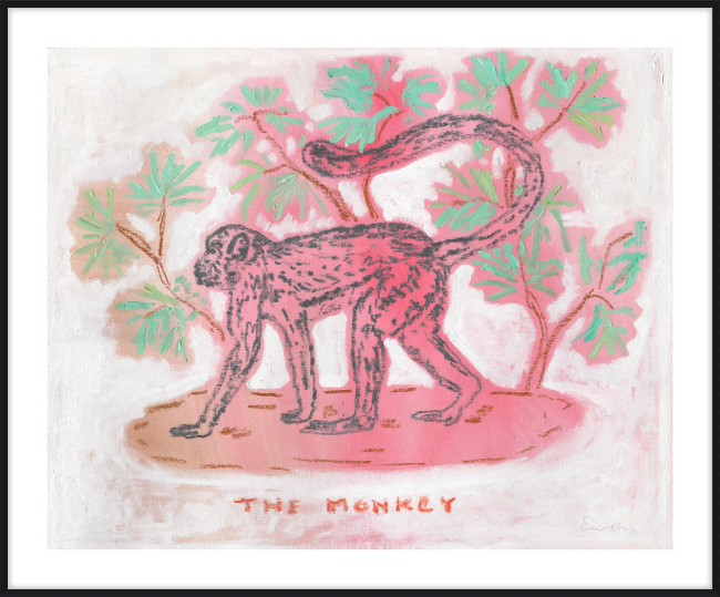 Framed Print // The Monkey (Rose & Jade)