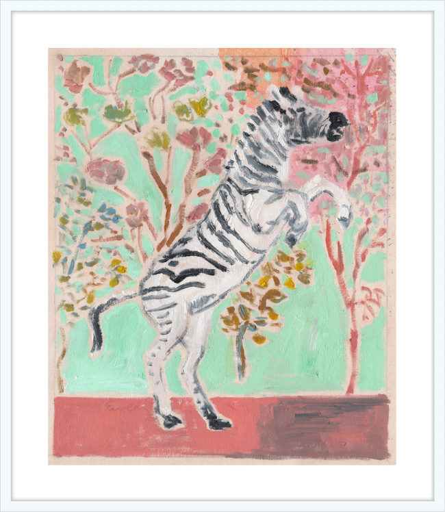Framed Print // Exuberant Zebra (Facing Right)