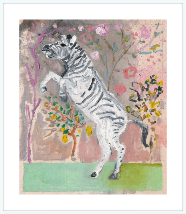 Framed Print // Exuberant Zebra (Facing Left)
