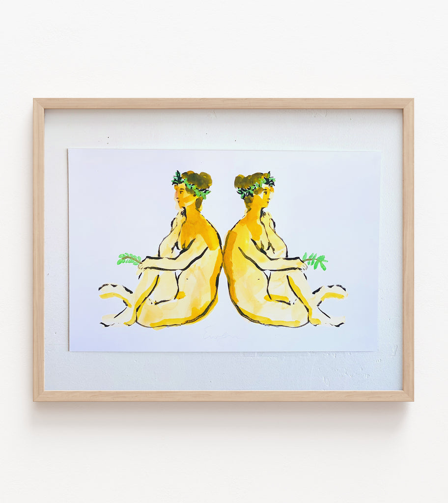 Hand Painted Multiple // Gemini, The Twins (Picasso Study)