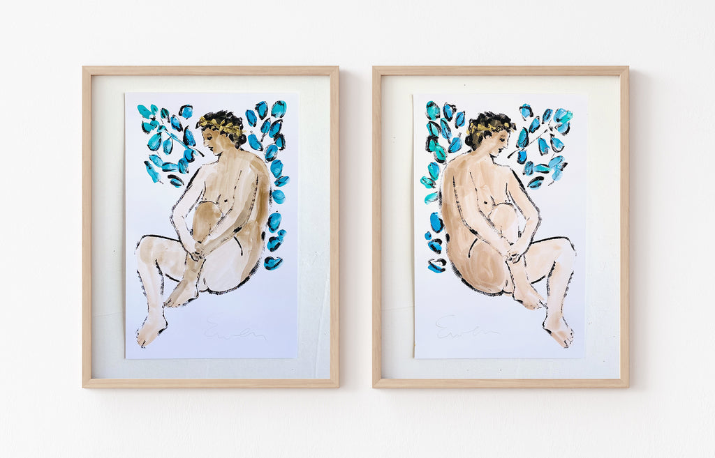 Hand Painted Multiple // Pair of Muses (Picasso Study)