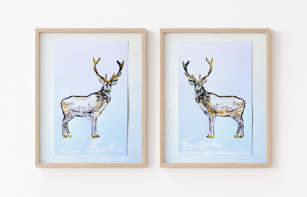 Hand Painted Multiple // Gold Dappled Stag, Left