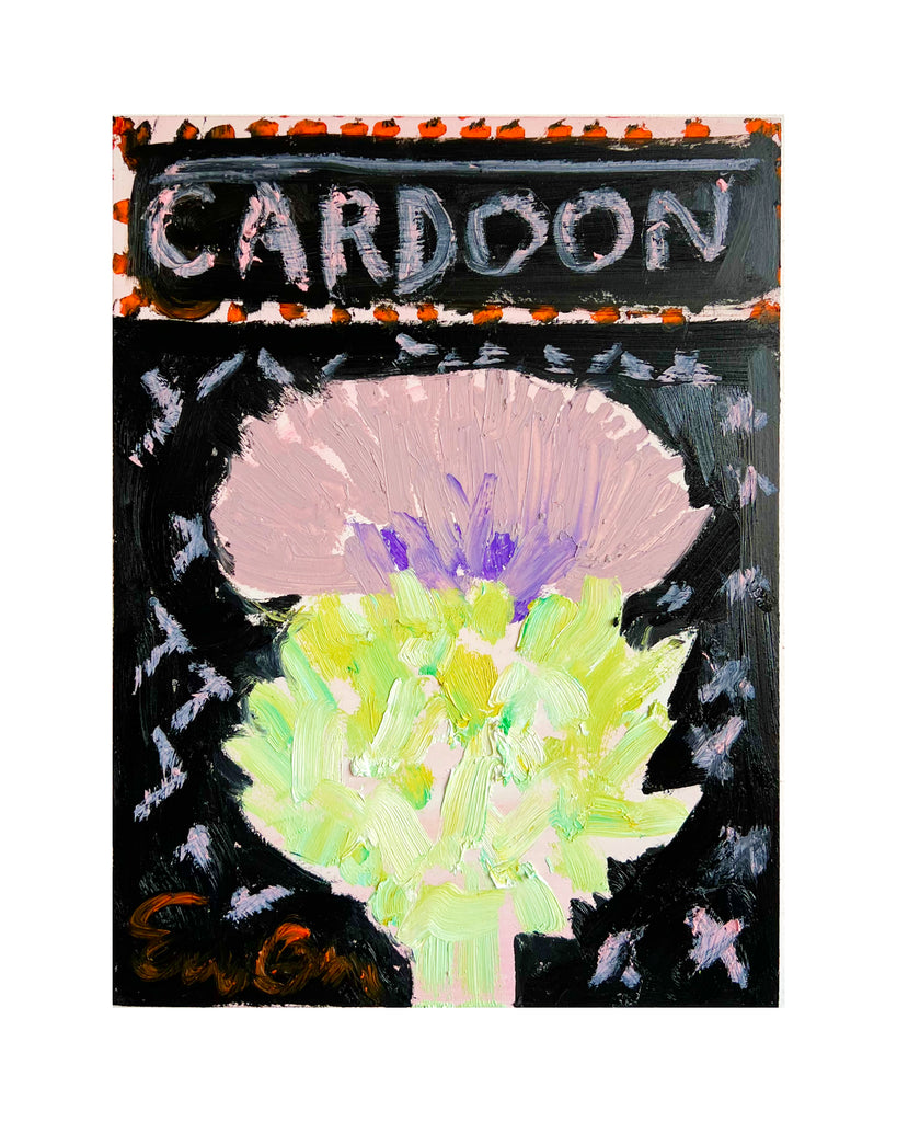 Oil Painting // Cardoon with Dark Background