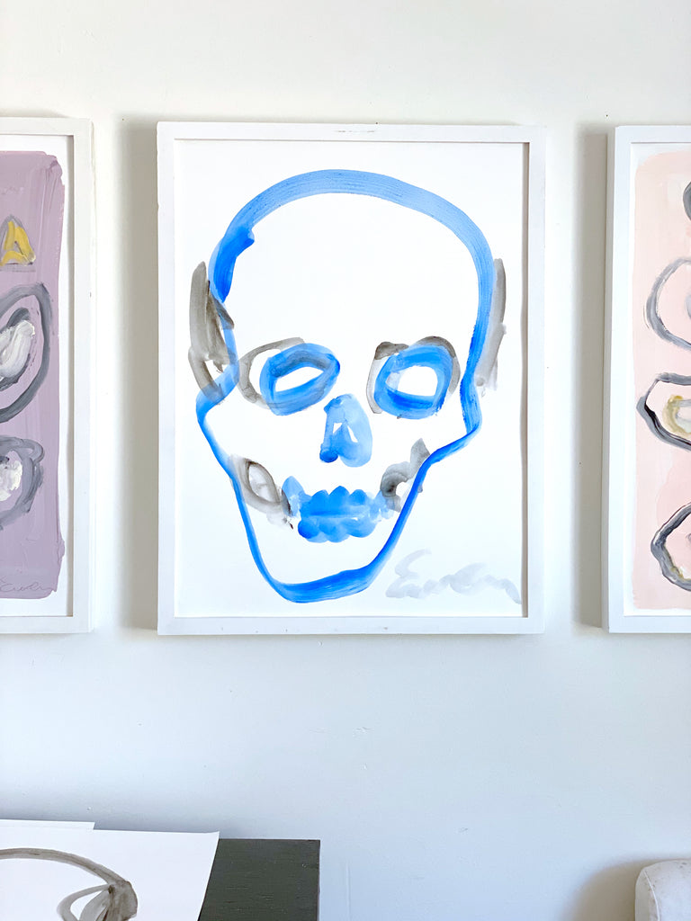 Painting On Paper // Skull (Blue)