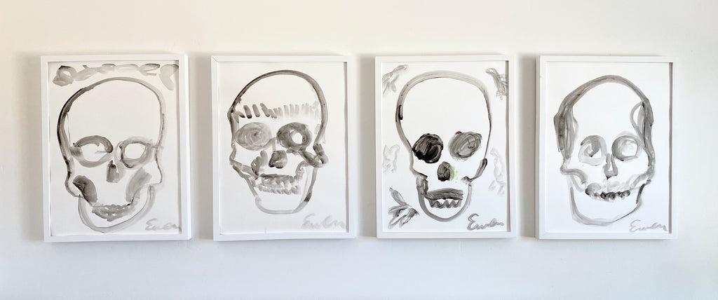 Painting On Paper // Skull (Black & White Big Head)