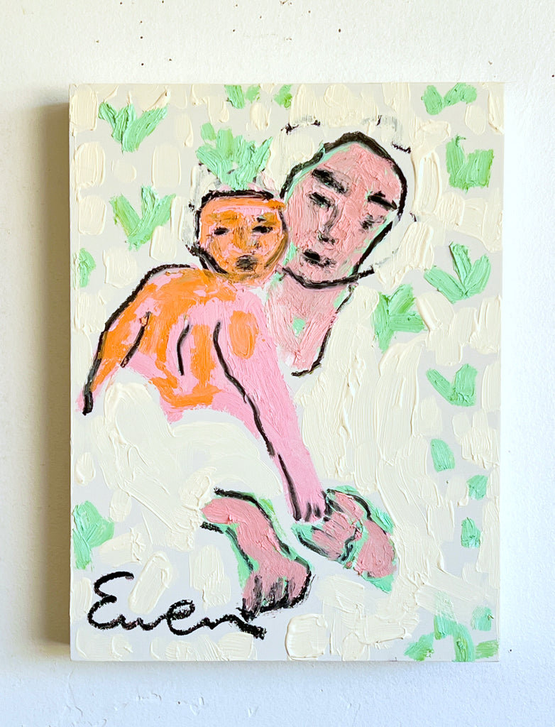 Oil Painting // Mother & Child (Pink & Green)