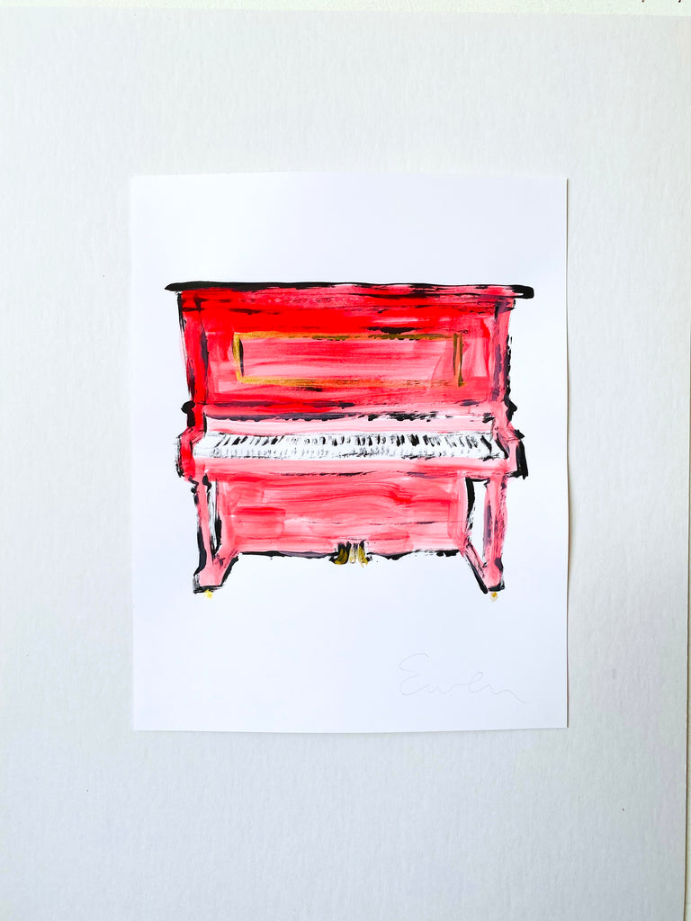 Hand Painted Multiple // Red Piano
