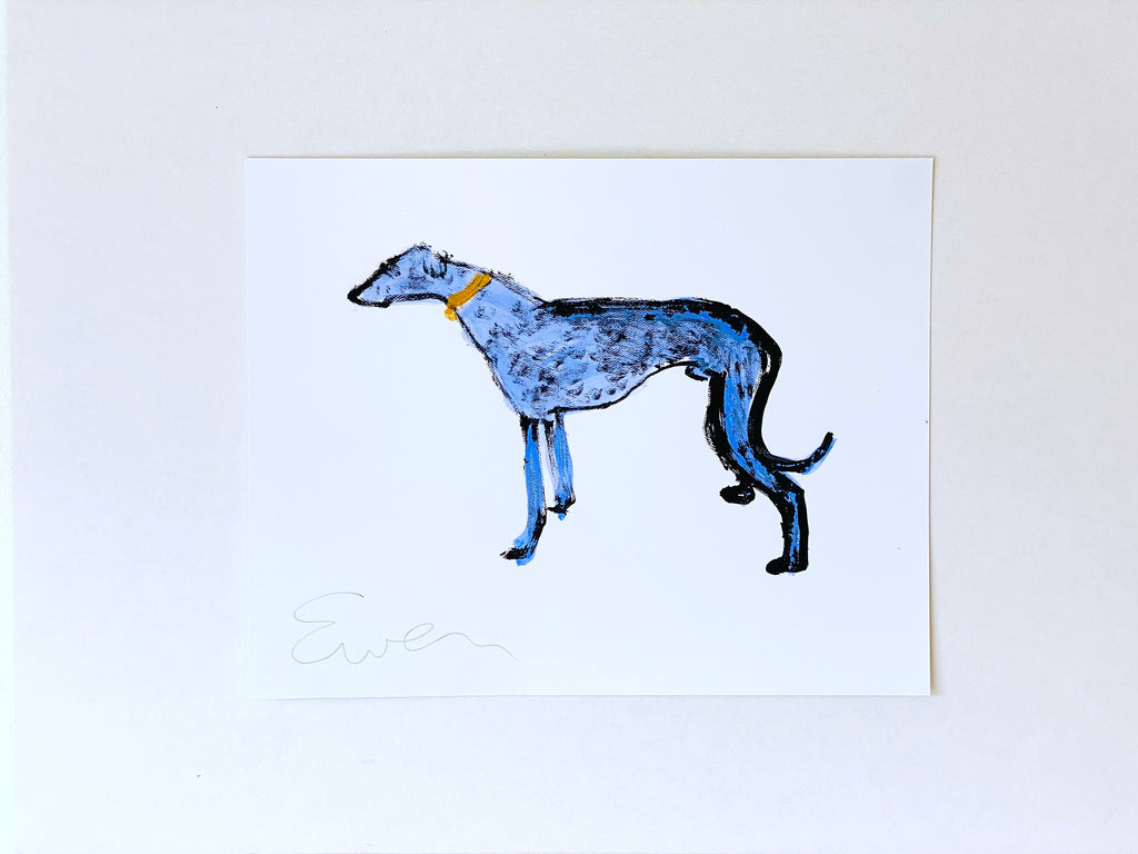 Hand Painted Multiple // Greyhound Pair, Blue