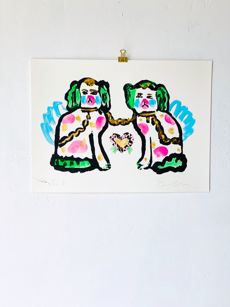 Serigraph Painting // Staffordshire Dogs for the Tender-Hearted // No. 8