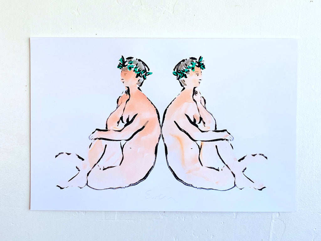 Hand Painted Multiple // Gemini, The Twins (Picasso Study- A)