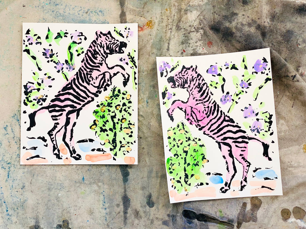 Serigraph Paintings // Zebra Pair