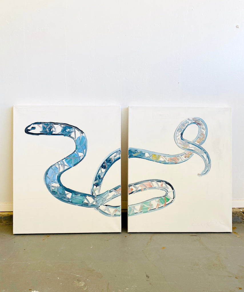 Oil Painting // Friendly Snake Facing West