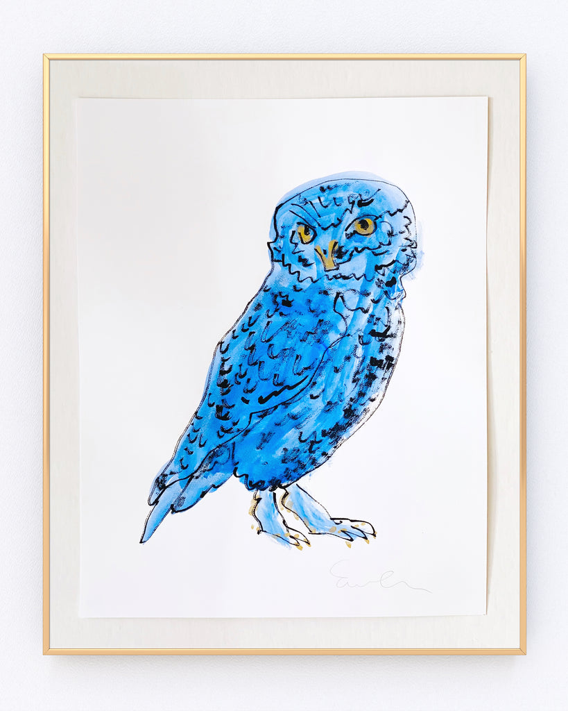 Hand Painted Multiple // Blue Owl No. 2