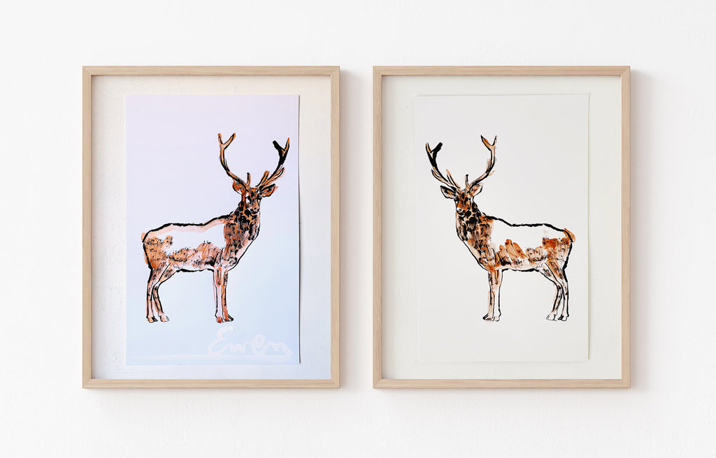 Hand Painted Multiple // Copper Stag, Left