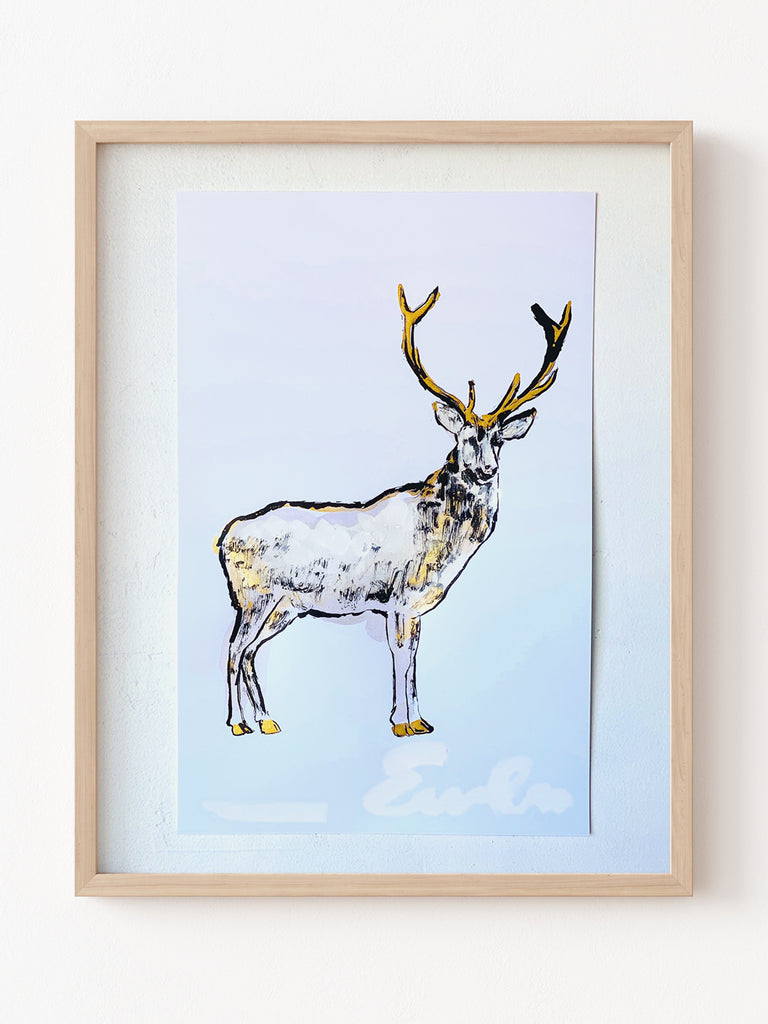 Hand Painted Multiple // Gold Dappled Stag, Right