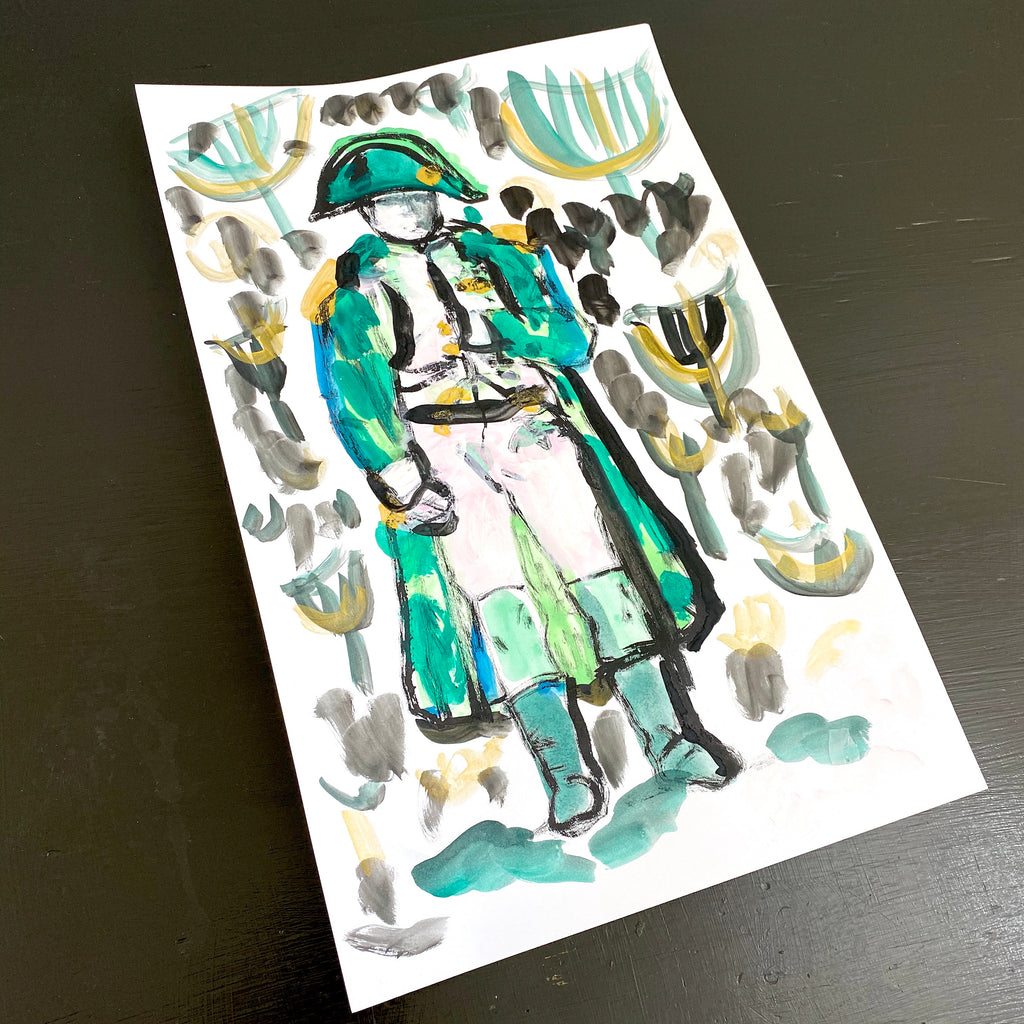 Hand Painted Multiple // Napoleon No. 5 :  Emerald, Pink & Gold